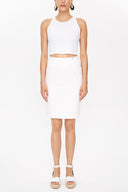 Spotted Above-the-knee, straight slim skirt  81118