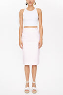 Spotted Mid-calf straight slim skirt  81119
