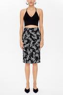 Patterned Mid-calf straight slim skirt  81119