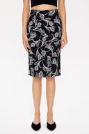 Patterned Mid-calf straight slim skirt  81119