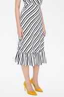 Striped Mid-calf straight slim skirt  81124