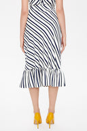 Striped Mid-calf straight slim skirt  81124