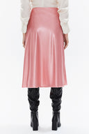 Pink Elastic waist midi skirt 81150