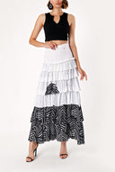 Striped Ruffled maxi skirt   81157
