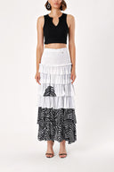 Striped Ruffled maxi skirt   81157
