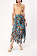 Floral Printed Pleated Midi Skirt 81161