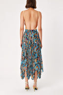 Floral Printed Pleated Midi Skirt 81161