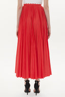 Red Pleated maxi skirt 81162
