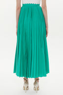 Green Pleated maxi skirt 81162