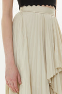Beige Pleated maxi skirt 81162