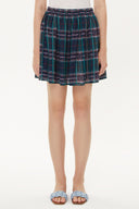 Navy Blue Background Striped Pleated mini dress 81166