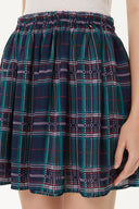 Navy Blue Background Striped Pleated mini dress 81166