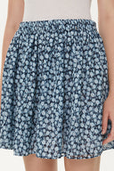 Blue Patterned Pleated mini dress 81166