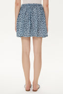 Blue Patterned Pleated mini dress 81166