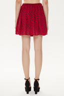 Red Patterned Pleated mini dress 81166