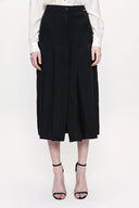 Black Elastic  waist godet skirt  81178