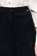 Black Elastic  waist godet skirt  81178