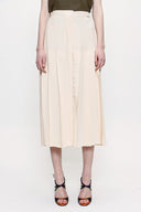 Beige Elastic  waist godet skirt  81178