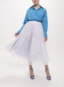White Organza skirt with elastic waist 81205