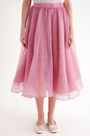 Pink Organza skirt with elastic waist 81205