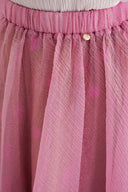 Pink Organza skirt with elastic waist 81205
