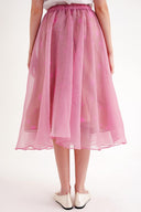Pink Organza skirt with elastic waist 81205