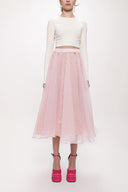 Light Pink Organza skirt with elastic waist 81205
