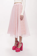 Light Pink Organza skirt with elastic waist 81205