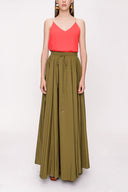 Pistachio Green Pleated maxi skirt 81206
