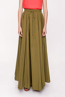 Pistachio Green Pleated maxi skirt 81206