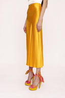 Mustard Elastic waist long skirt 81208