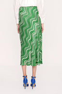 Green Elastic waist long skirt 81208