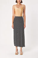 Patterned Elastic waist long skirt 81208