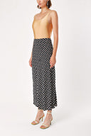 Patterned Elastic waist long skirt 81208