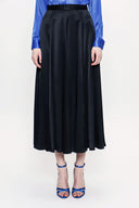 Black Elastic waist midi skirt 81209