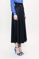 Black Elastic waist midi skirt 81209