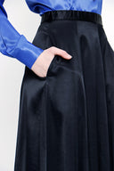 Black Elastic waist midi skirt 81209