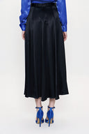 Black Elastic waist midi skirt 81209