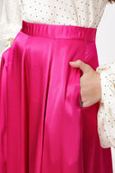 Fuchsia Elastic waist midi skirt 81209