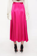 Fuchsia Elastic waist midi skirt 81209