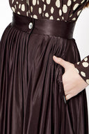 Brown Wrapped long skirt 81210
