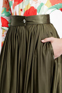 Khaki Wrapped long skirt 81210