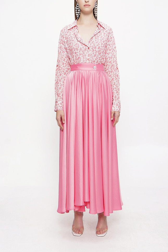 Pink Wrapped long skirt 81210