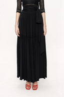 Black Pleated long dress 81212
