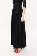 Black Pleated long dress 81212