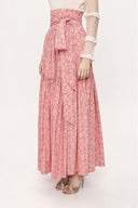 Pink Pleated long dress 81212
