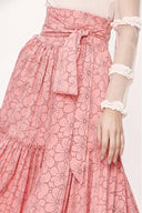 Pink Pleated long dress 81212
