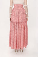 Pink Pleated long dress 81212