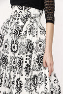 Black White Pleated long dress 81212