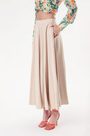 Beige Godet ​​high waist skirt 81214